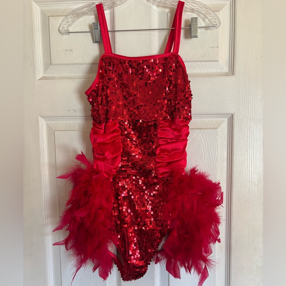 Red Sequin and Feather Kids Costume